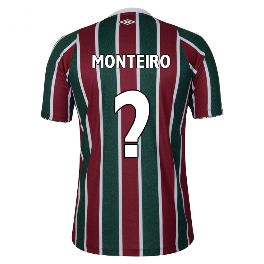 Criança Camisola Rafael Monteiro #0 Verde Castanho Branco Principal 2024/25 Camisa