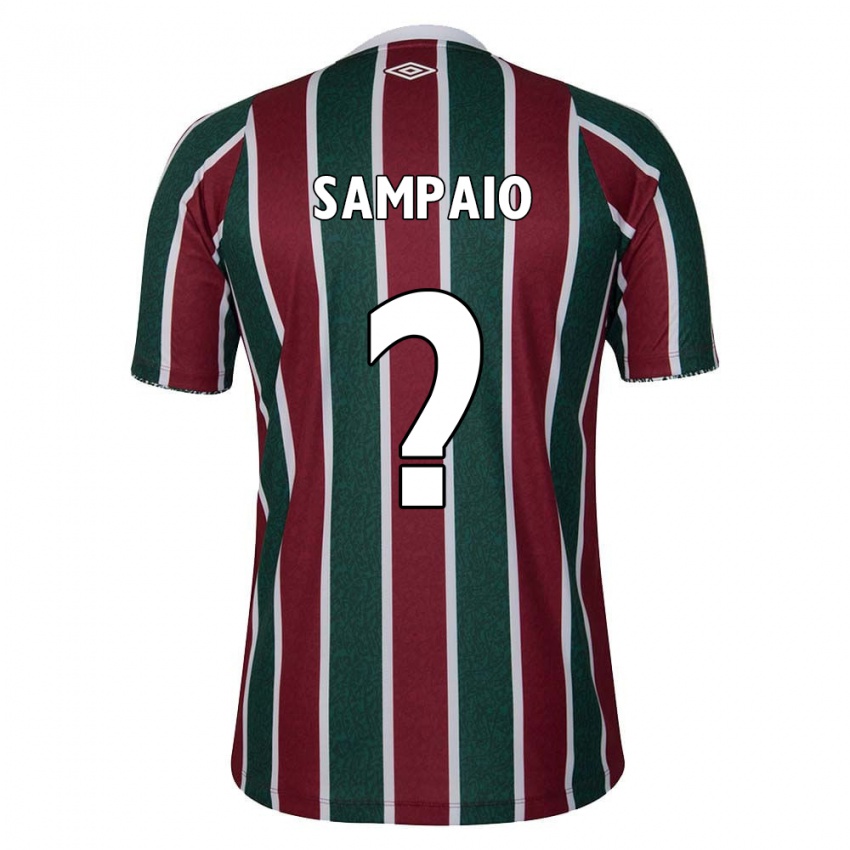 Criança Camisola Miguel Sampaio #0 Verde Castanho Branco Principal 2024/25 Camisa