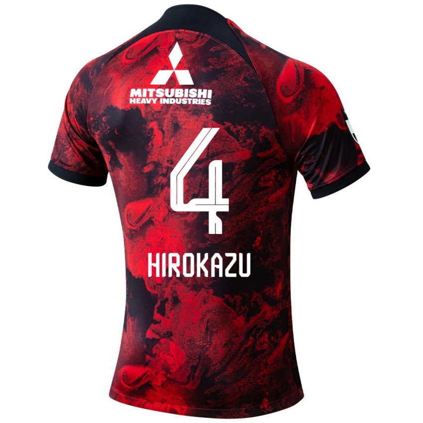 Criança Camisola Hirokazu Ishihara #4 Vermelho Preto Principal 2024/25 Camisa