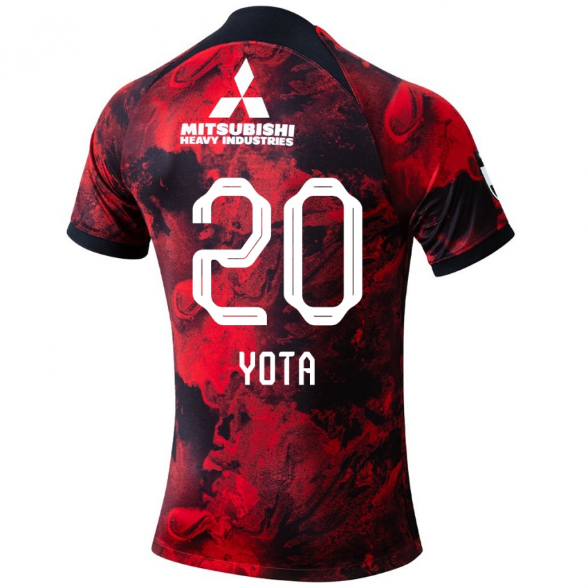 Criança Camisola Yota Sato #20 Vermelho Preto Principal 2024/25 Camisa