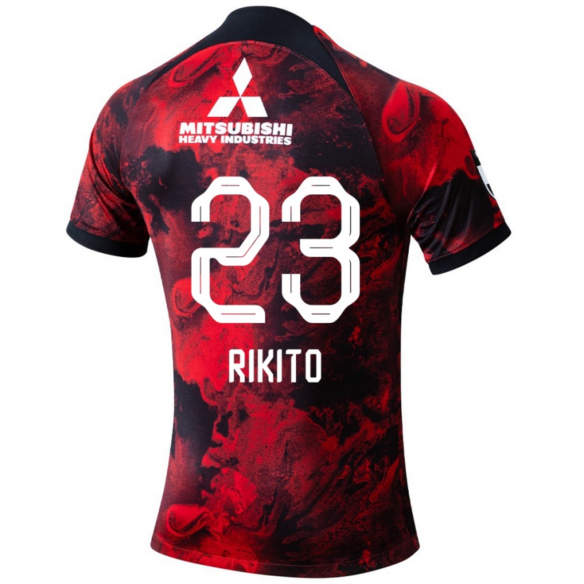 Criança Camisola Rikito Inoue #23 Vermelho Preto Principal 2024/25 Camisa