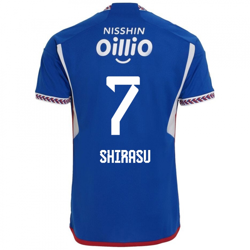 Criança Camisola Kento Shirasu #7 Azul Branco Vermelho Principal 2024/25 Camisa