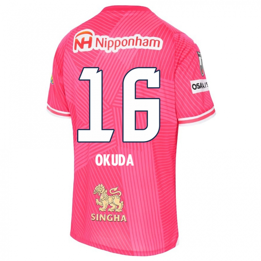 Criança Camisola Hayato Okuda #16 Rosa Branco Principal 2024/25 Camisa