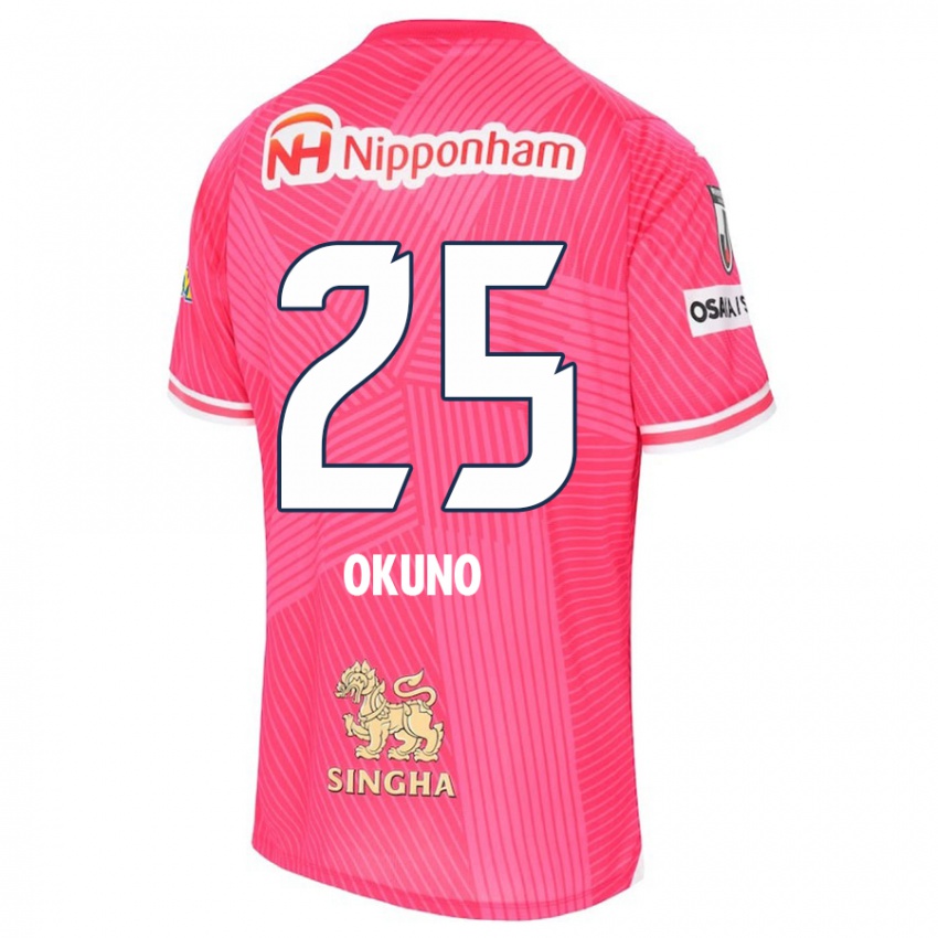 Criança Camisola Hiroaki Okuno #25 Rosa Branco Principal 2024/25 Camisa