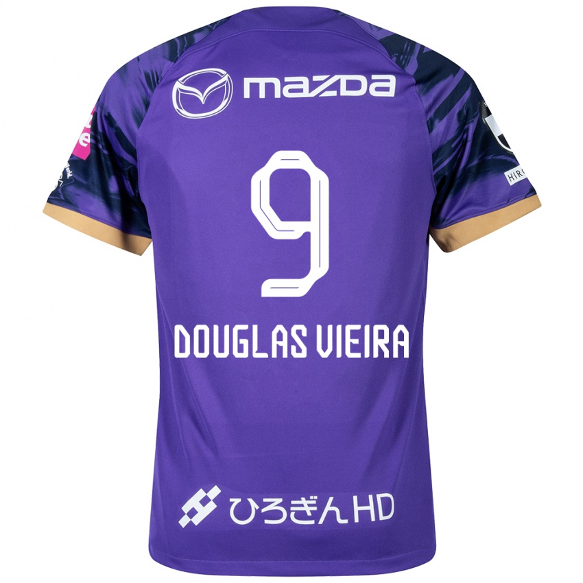 Criança Camisola Douglas Vieira #9 Roxo Branco Principal 2024/25 Camisa