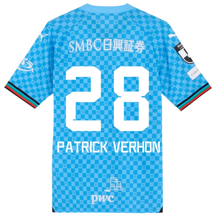 Criança Camisola Patrick Verhon #28 Azul Azul Principal 2024/25 Camisa