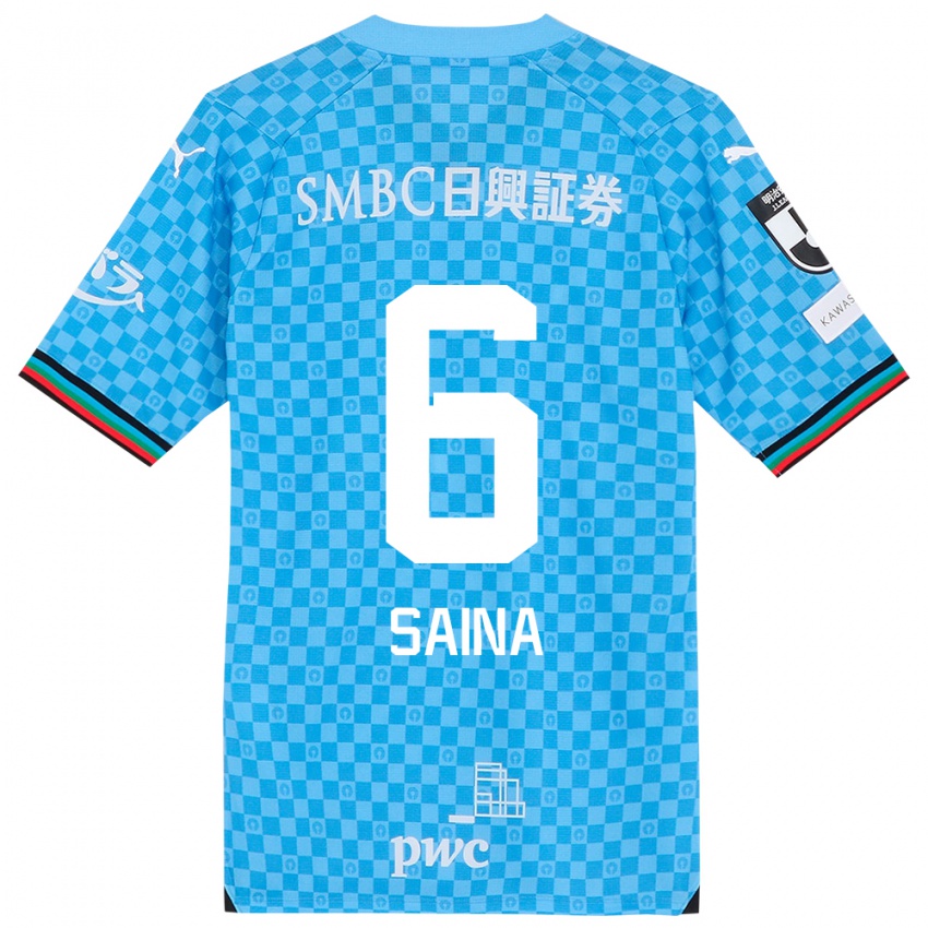 Criança Camisola Yuta Saina #6 Azul Azul Principal 2024/25 Camisa