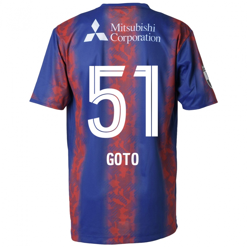 Criança Camisola Wataru Goto #51 Azul Vermelho Principal 2024/25 Camisa