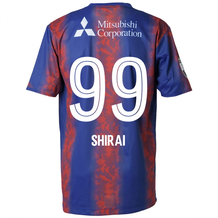 Criança Camisola Kosuke Shirai #99 Azul Vermelho Principal 2024/25 Camisa