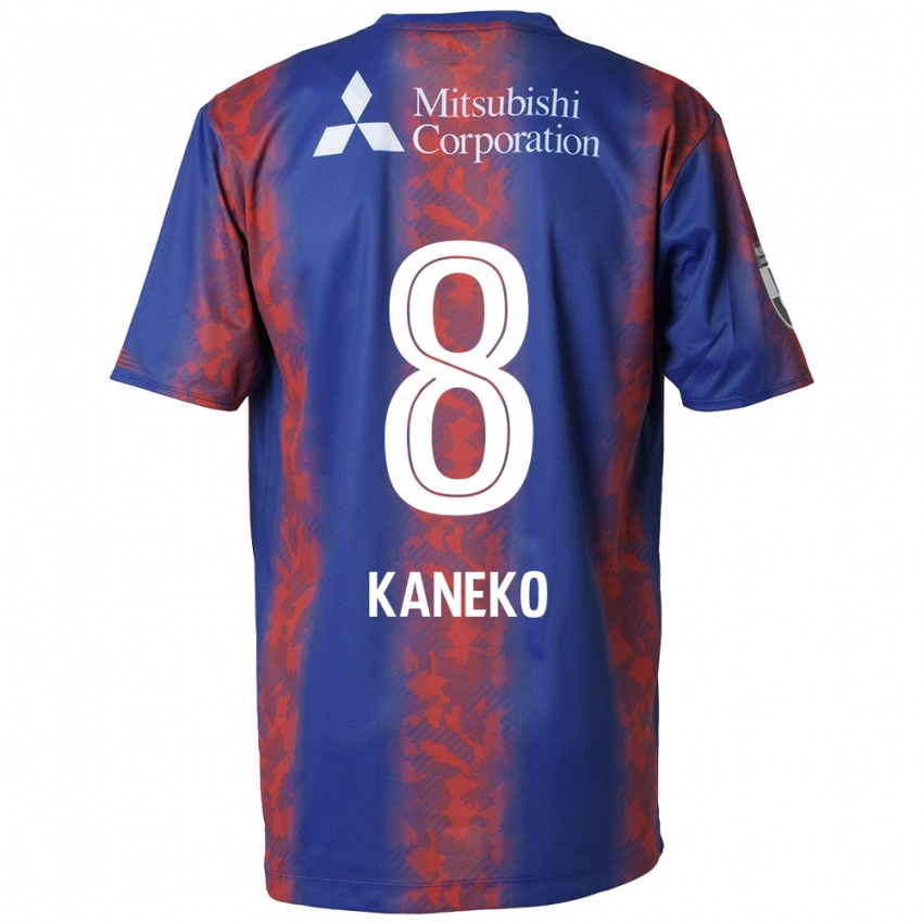 Criança Camisola Shunsuke Kaneko #8 Azul Vermelho Principal 2024/25 Camisa