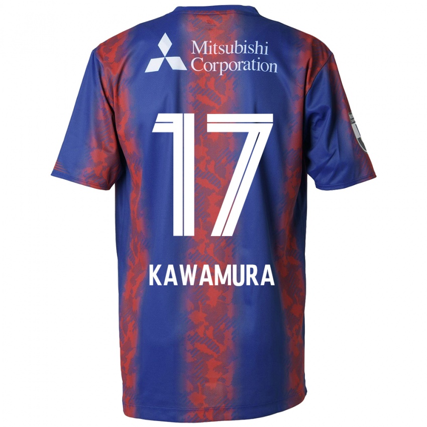 Criança Camisola Riku Kawamura #17 Azul Vermelho Principal 2024/25 Camisa