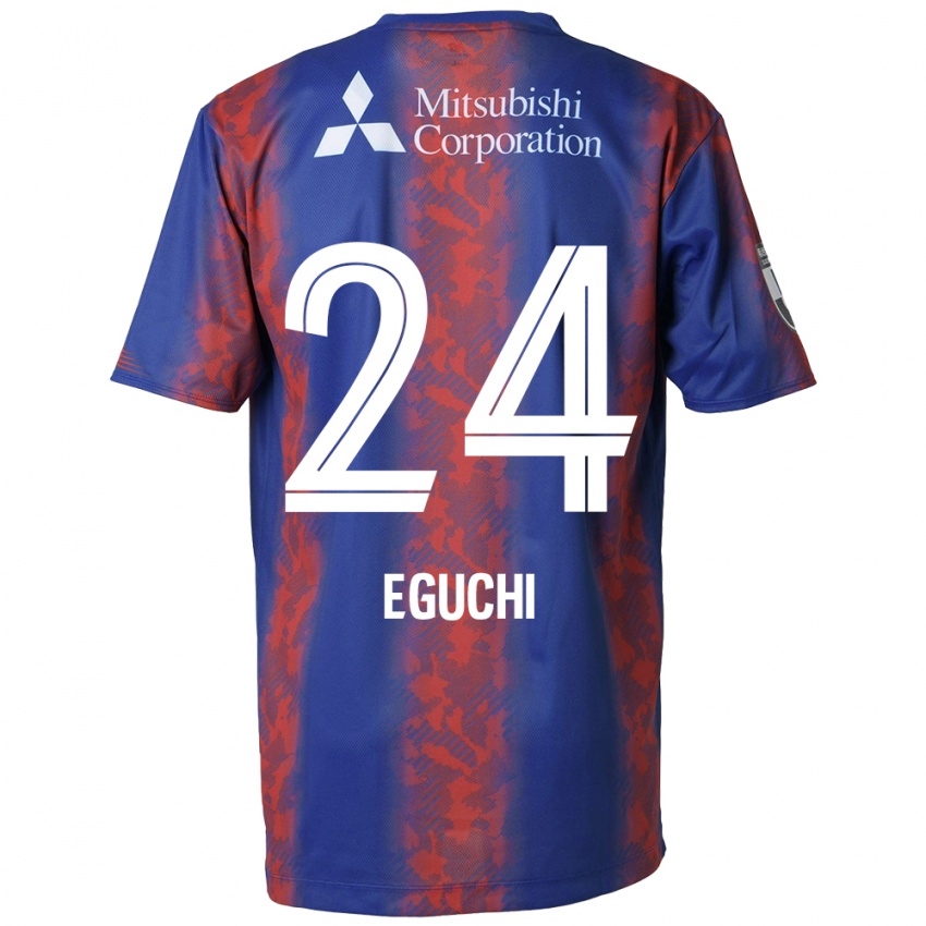 Criança Camisola Kaito Eguchi #24 Azul Vermelho Principal 2024/25 Camisa