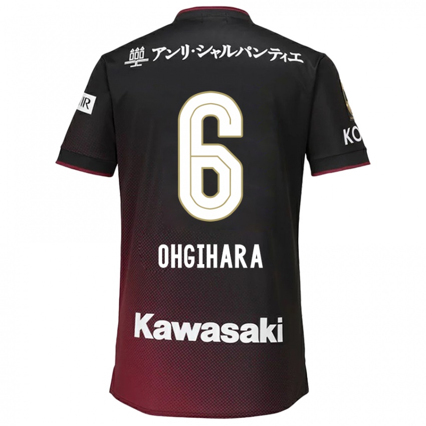 Criança Camisola Takahiro Ogihara #6 Preto Vermelho Principal 2024/25 Camisa