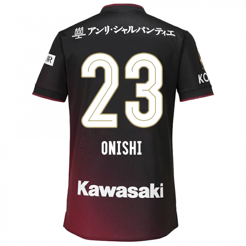 Criança Camisola Sota Onishi #23 Preto Vermelho Principal 2024/25 Camisa