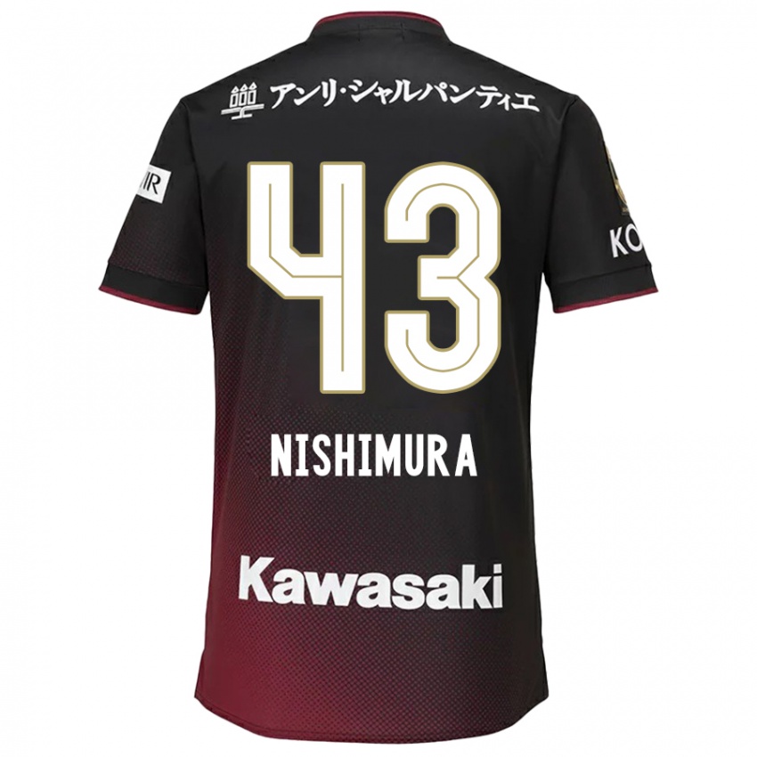 Criança Camisola Nagi Nishimura #43 Preto Vermelho Principal 2024/25 Camisa