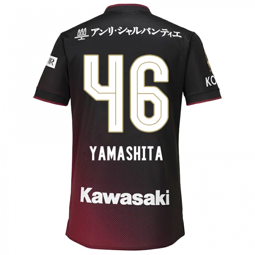 Criança Camisola Hiroto Yamashita #46 Preto Vermelho Principal 2024/25 Camisa