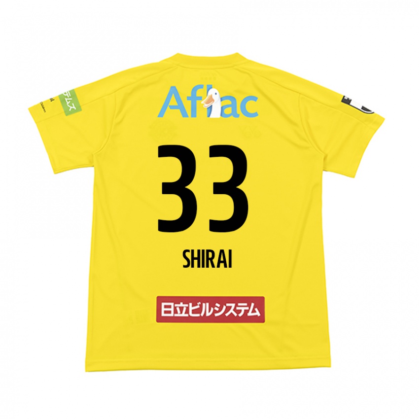 Criança Camisola Eiji Shirai #33 Amarelo Preto Principal 2024/25 Camisa