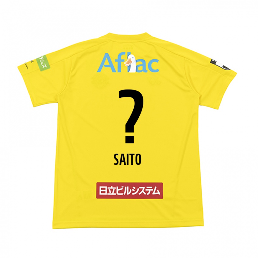 Criança Camisola Hikaru Saito #0 Amarelo Preto Principal 2024/25 Camisa