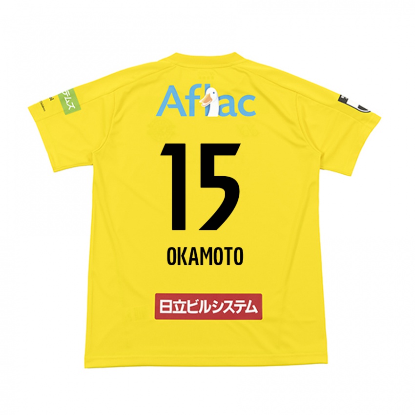 Criança Camisola Ryoji Okamoto #15 Amarelo Preto Principal 2024/25 Camisa