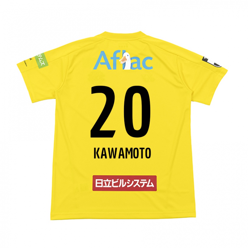 Criança Camisola Daizen Kawamoto #20 Amarelo Preto Principal 2024/25 Camisa