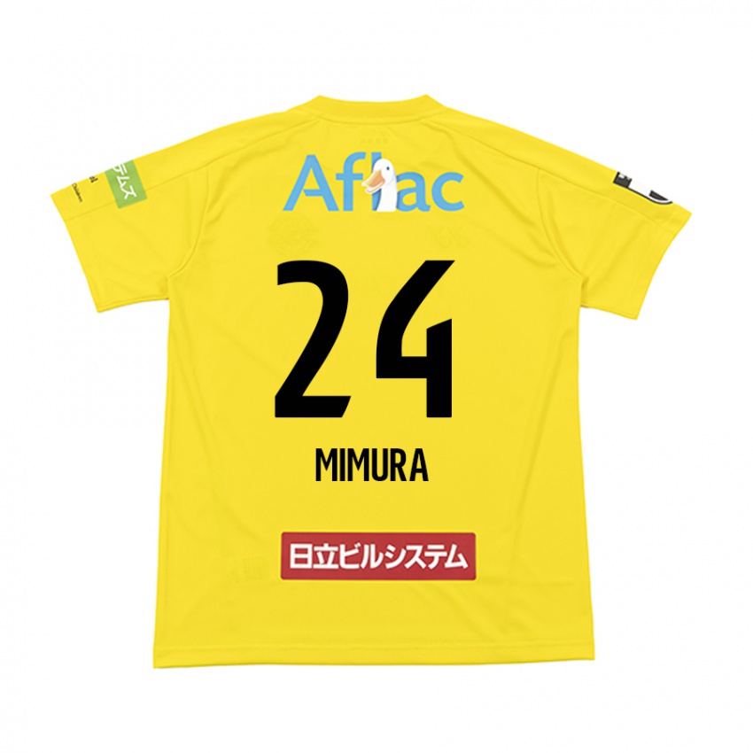 Criança Camisola Kaname Mimura #24 Amarelo Preto Principal 2024/25 Camisa