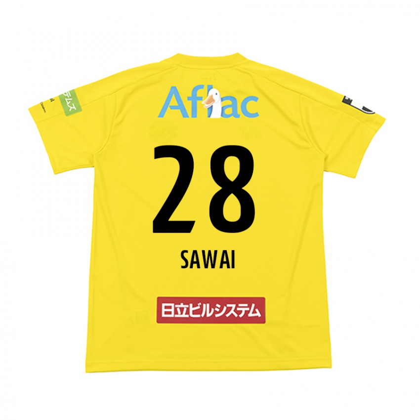 Criança Camisola Retsu Sawai #28 Amarelo Preto Principal 2024/25 Camisa