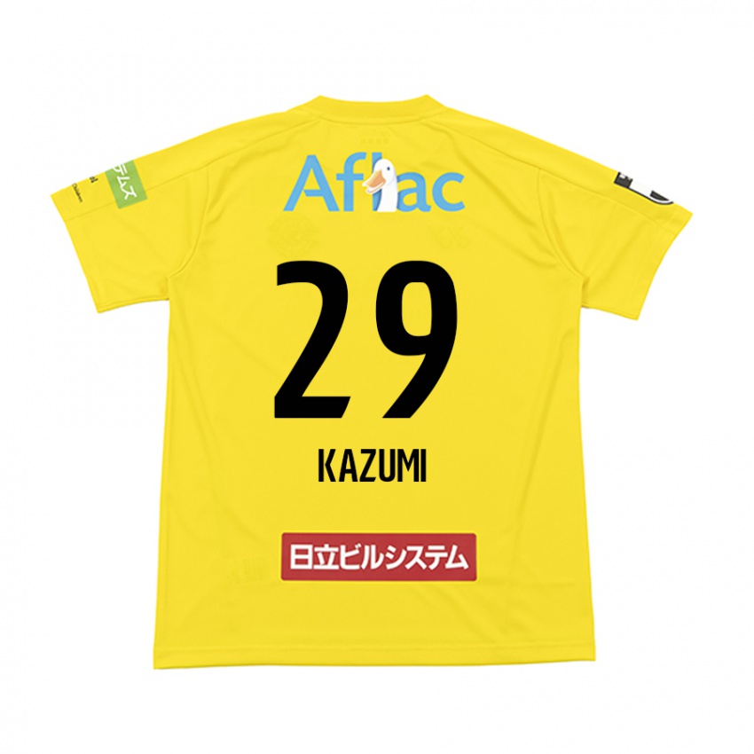 Criança Camisola Takuto Kazumi #29 Amarelo Preto Principal 2024/25 Camisa