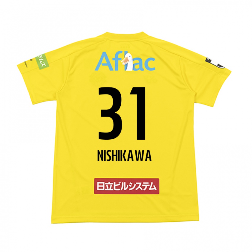 Criança Camisola Genki Nishikawa #31 Amarelo Preto Principal 2024/25 Camisa