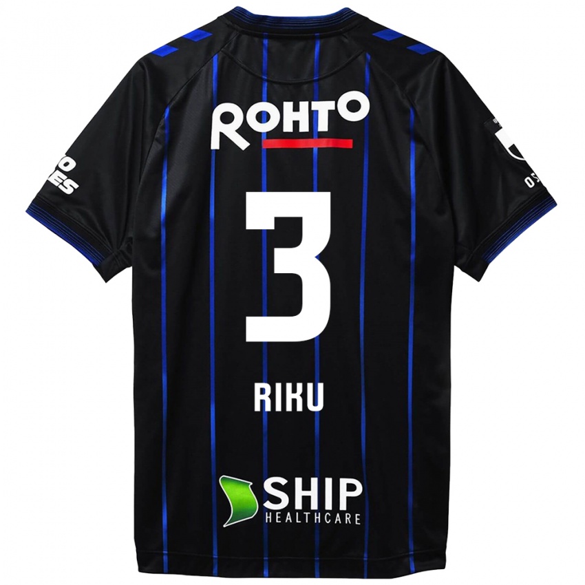 Criança Camisola Riku Handa #3 Preto Azul Principal 2024/25 Camisa