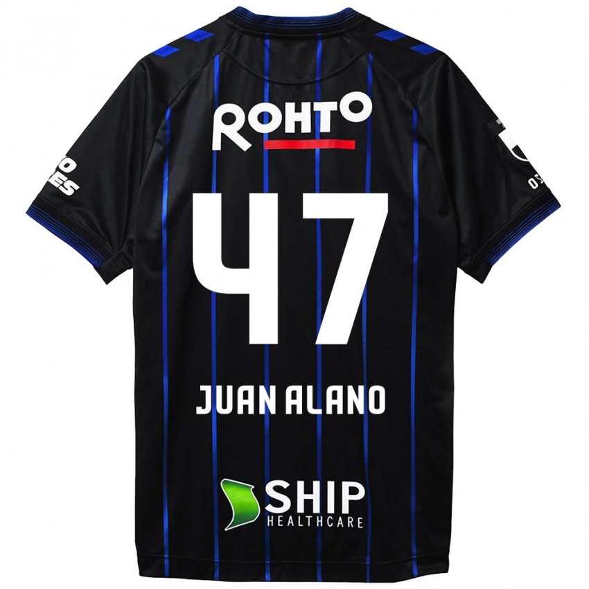 Criança Camisola Juan Alano #47 Preto Azul Principal 2024/25 Camisa