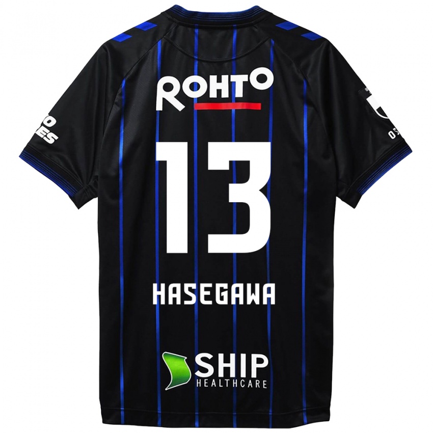 Criança Camisola Kosei Hasegawa #13 Preto Azul Principal 2024/25 Camisa