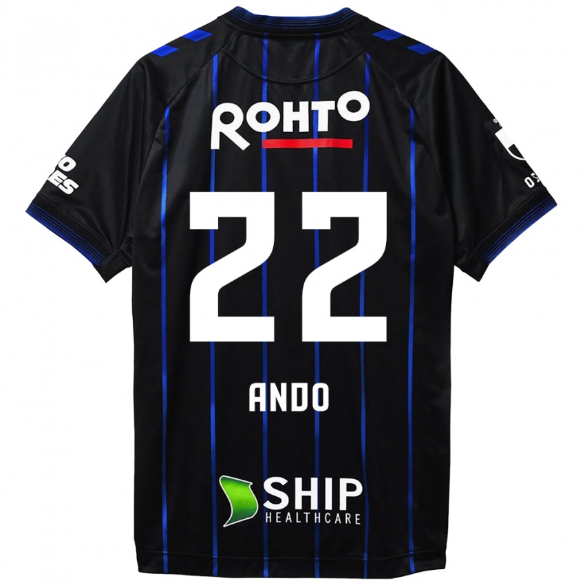 Criança Camisola Rikuto Ando #22 Preto Azul Principal 2024/25 Camisa