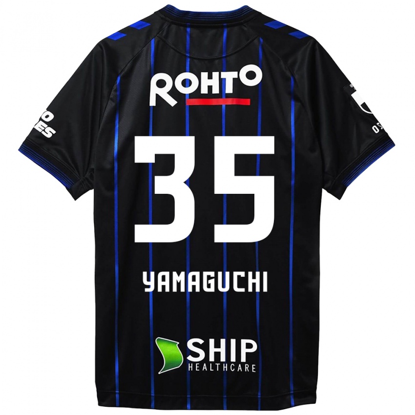 Criança Camisola Haruta Yamaguchi #35 Preto Azul Principal 2024/25 Camisa