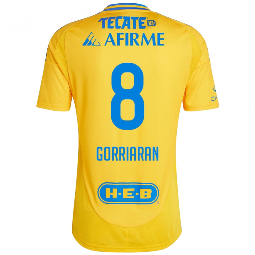 Criança Camisola Fernando Gorriarán #8 Ouro Amarelo Principal 2024/25 Camisa