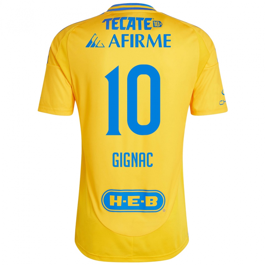 Criança Camisola Andre-Pierre Gignac #10 Ouro Amarelo Principal 2024/25 Camisa