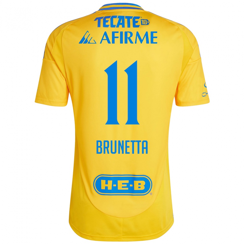 Criança Camisola Juan Brunetta #11 Ouro Amarelo Principal 2024/25 Camisa