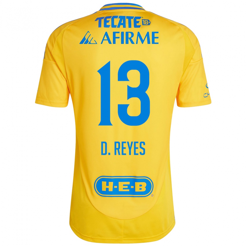 Criança Camisola Diego Reyes #13 Ouro Amarelo Principal 2024/25 Camisa