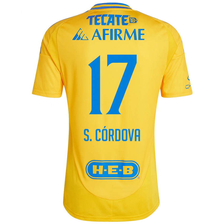 Criança Camisola Sebastian Cordova #17 Ouro Amarelo Principal 2024/25 Camisa