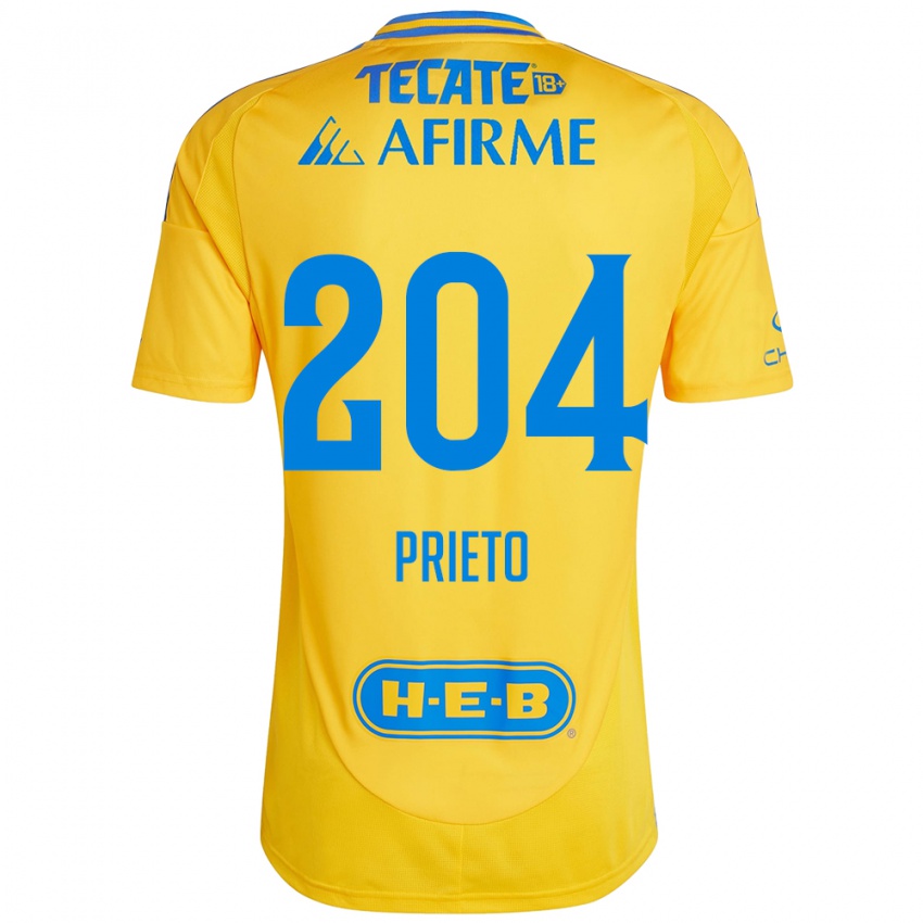 Criança Camisola Leonel Prieto #204 Ouro Amarelo Principal 2024/25 Camisa