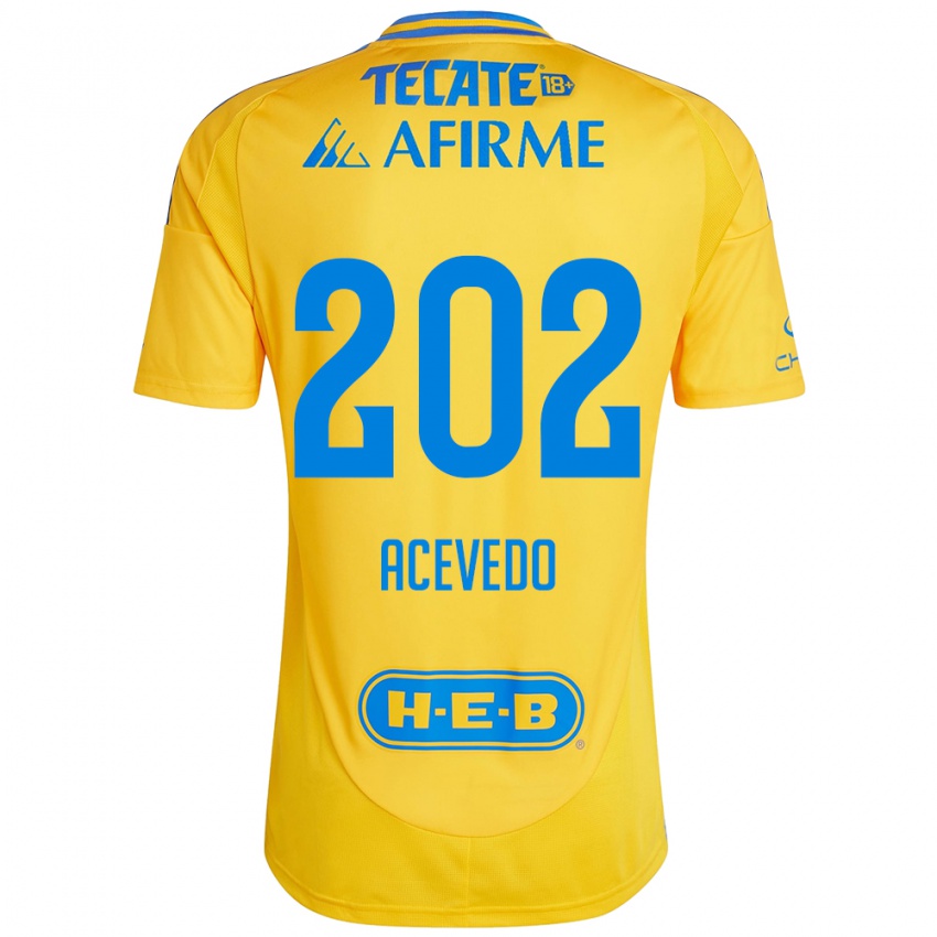 Criança Camisola José Acevedo #202 Ouro Amarelo Principal 2024/25 Camisa