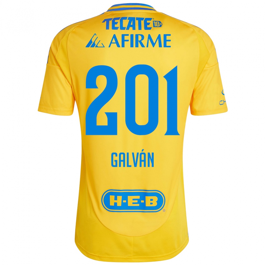 Criança Camisola Isac Galván #201 Ouro Amarelo Principal 2024/25 Camisa