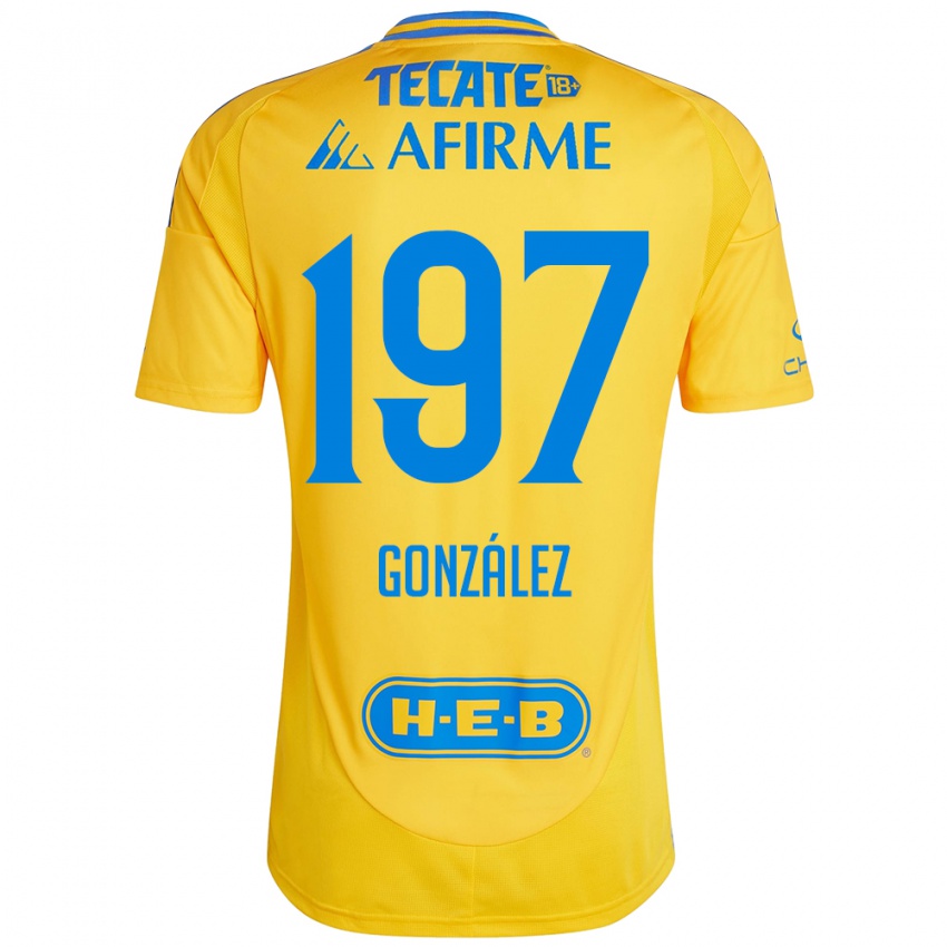 Criança Camisola Germán González #197 Ouro Amarelo Principal 2024/25 Camisa