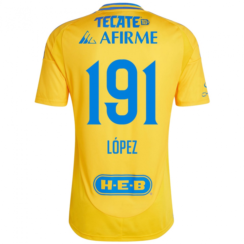 Criança Camisola Adrián López #191 Ouro Amarelo Principal 2024/25 Camisa