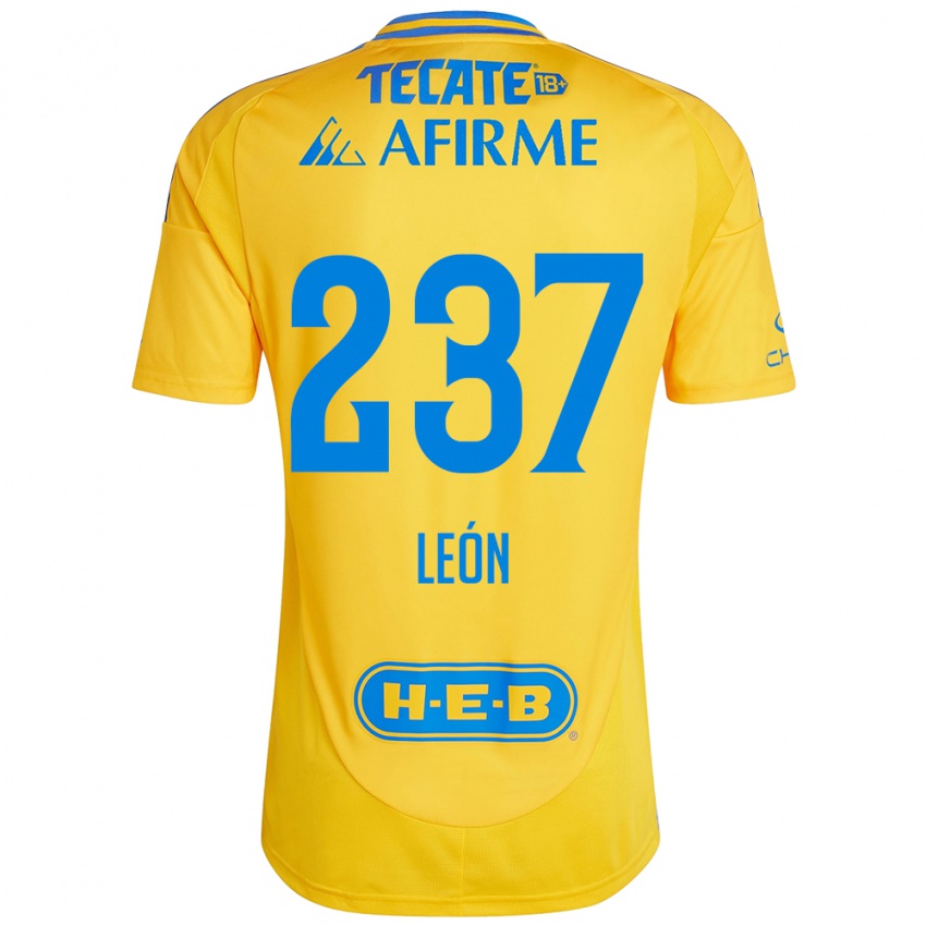 Criança Camisola Gabriel León #237 Ouro Amarelo Principal 2024/25 Camisa