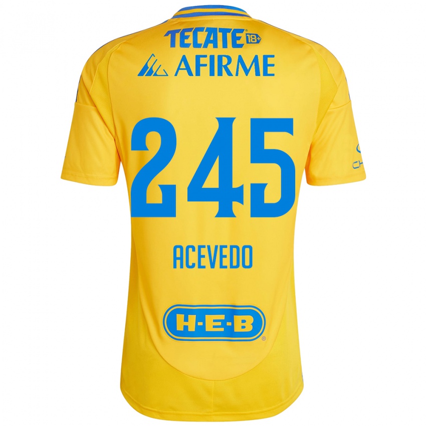 Criança Camisola Kevin Acevedo #245 Ouro Amarelo Principal 2024/25 Camisa