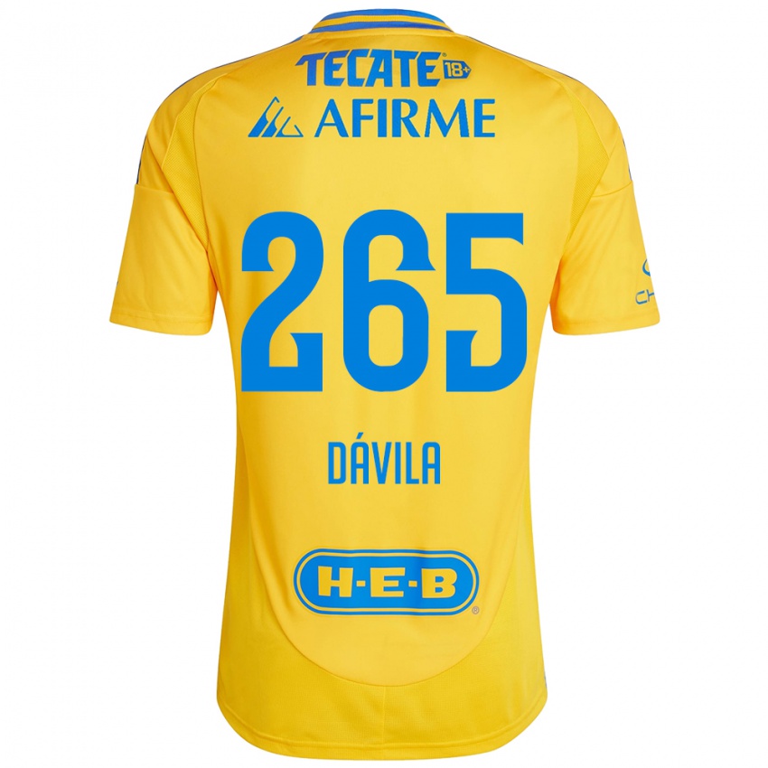 Criança Camisola Emiliano Dávila #265 Ouro Amarelo Principal 2024/25 Camisa