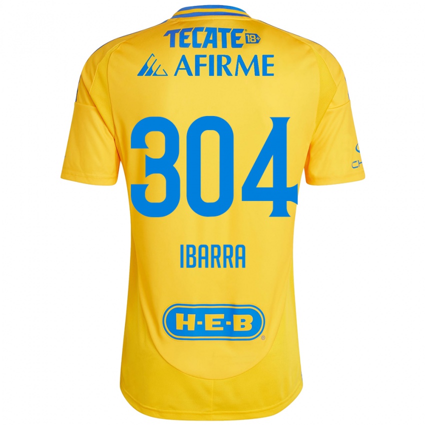 Criança Camisola Luis Ibarra #304 Ouro Amarelo Principal 2024/25 Camisa