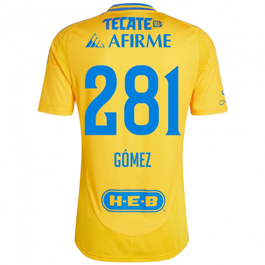 Criança Camisola Luis Gómez #281 Ouro Amarelo Principal 2024/25 Camisa