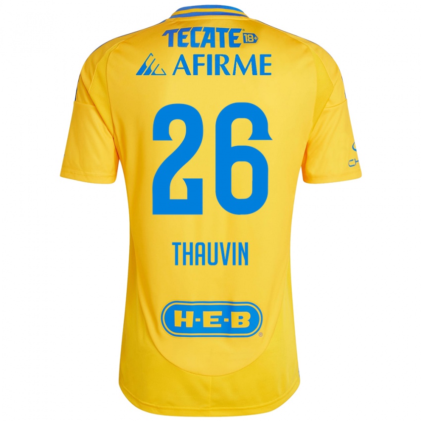 Criança Camisola Florian Thauvin #26 Ouro Amarelo Principal 2024/25 Camisa