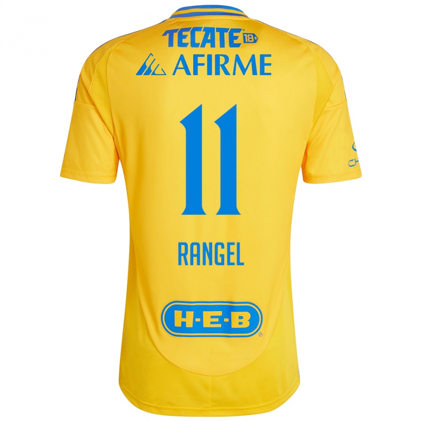 Criança Camisola Nayeli Rangel #11 Ouro Amarelo Principal 2024/25 Camisa